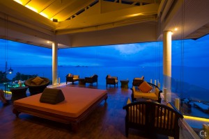 Enjoying the lobby at the blue hour