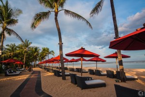 Lounging by the beach